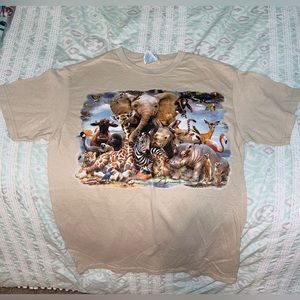 Tan Howard Robinson Animal T-Shirt Size Small.
